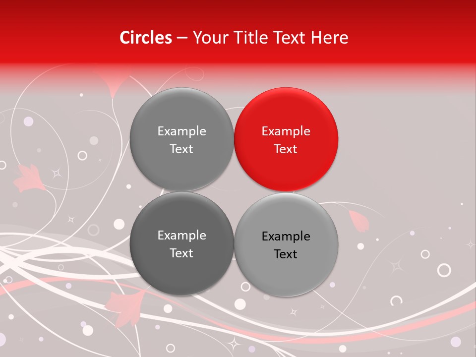 A Black And Red Background With Swirls And Leaves PowerPoint Template