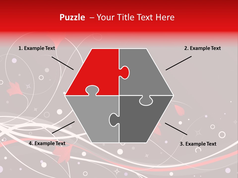 A Black And Red Background With Swirls And Leaves PowerPoint Template