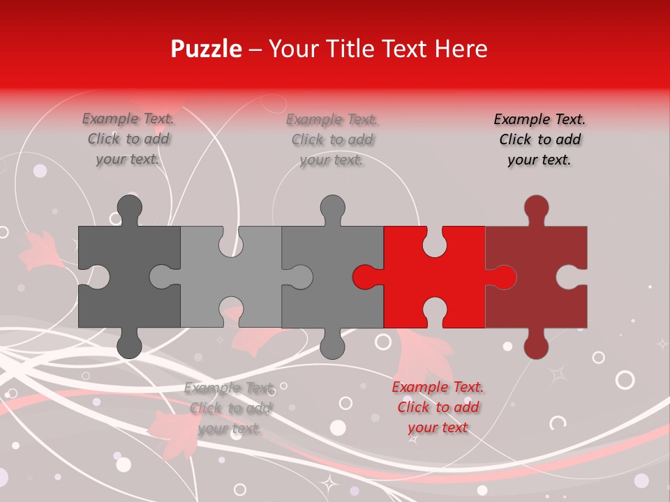 A Black And Red Background With Swirls And Leaves PowerPoint Template