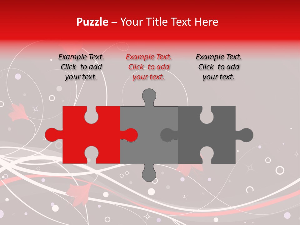 A Black And Red Background With Swirls And Leaves PowerPoint Template