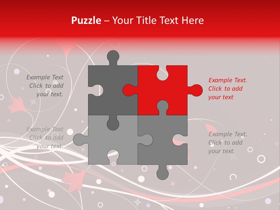 A Black And Red Background With Swirls And Leaves PowerPoint Template