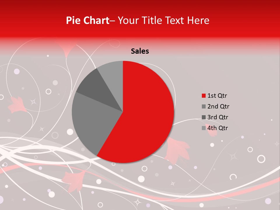 A Black And Red Background With Swirls And Leaves PowerPoint Template