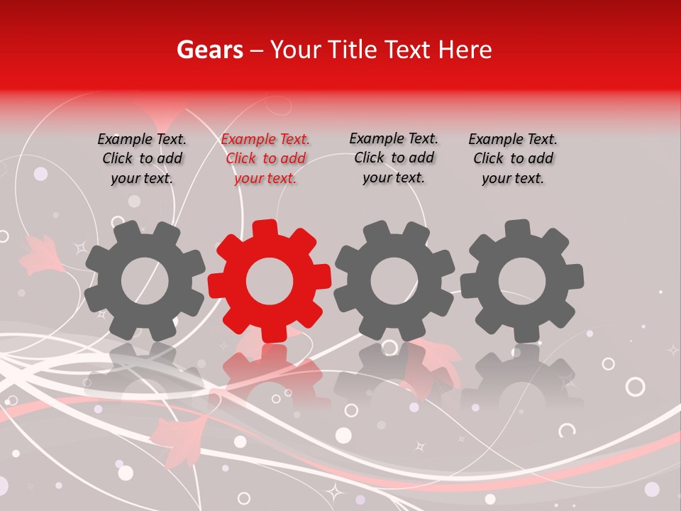 A Black And Red Background With Swirls And Leaves PowerPoint Template