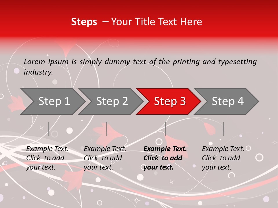 A Black And Red Background With Swirls And Leaves PowerPoint Template