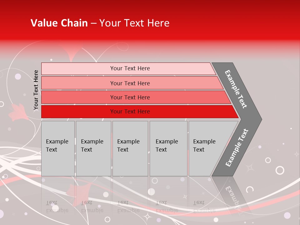 A Black And Red Background With Swirls And Leaves PowerPoint Template
