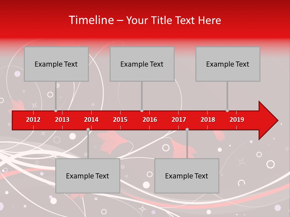 A Black And Red Background With Swirls And Leaves PowerPoint Template