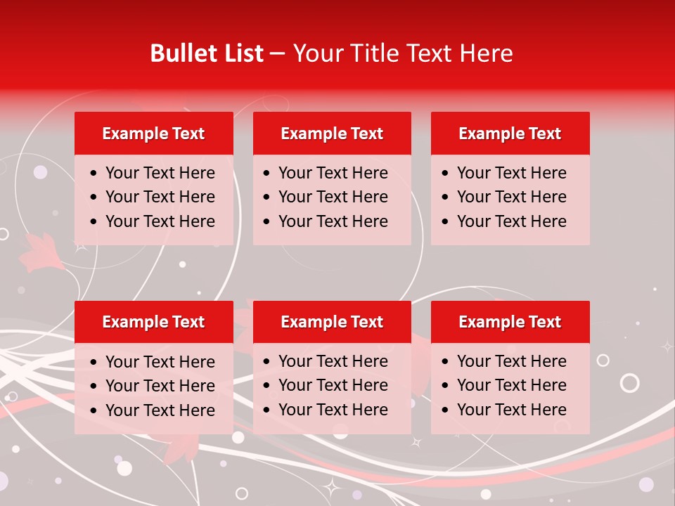 A Black And Red Background With Swirls And Leaves PowerPoint Template