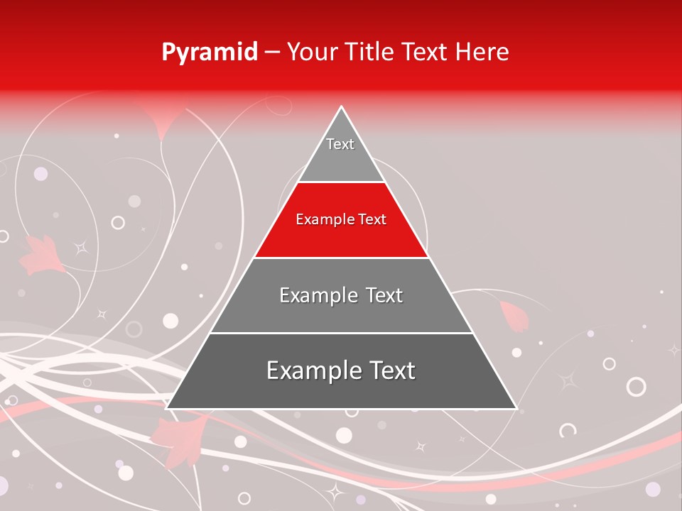 A Black And Red Background With Swirls And Leaves PowerPoint Template