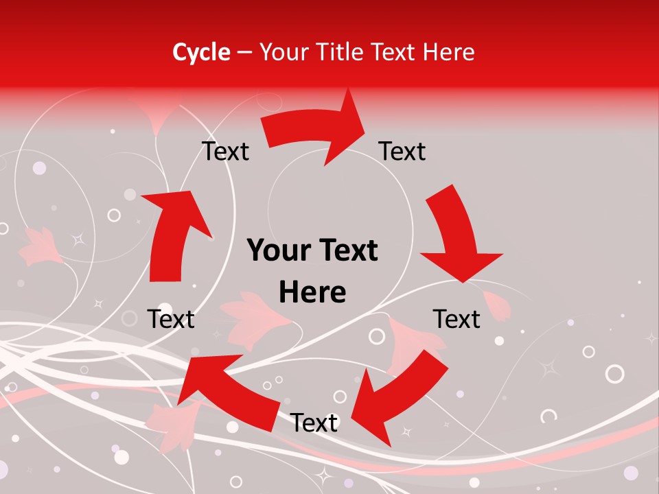 A Black And Red Background With Swirls And Leaves PowerPoint Template