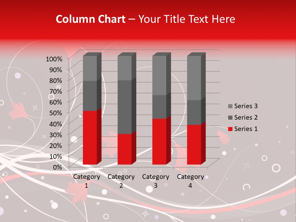 A Black And Red Background With Swirls And Leaves PowerPoint Template