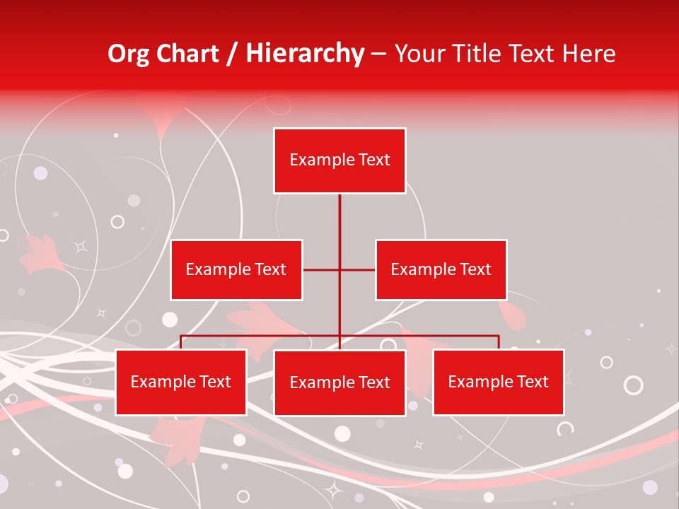 A Black And Red Background With Swirls And Leaves PowerPoint Template
