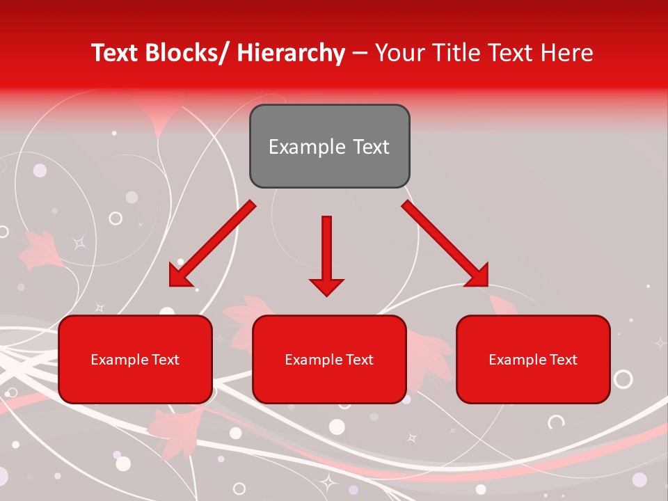 A Black And Red Background With Swirls And Leaves PowerPoint Template