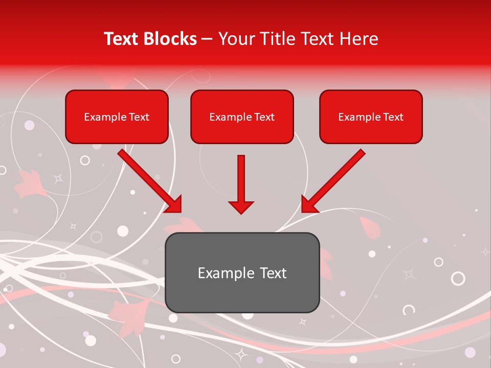 A Black And Red Background With Swirls And Leaves PowerPoint Template