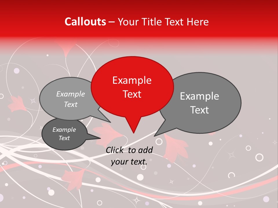 A Black And Red Background With Swirls And Leaves PowerPoint Template