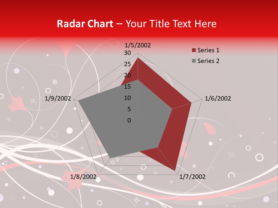 A Black And Red Background With Swirls And Leaves PowerPoint Template