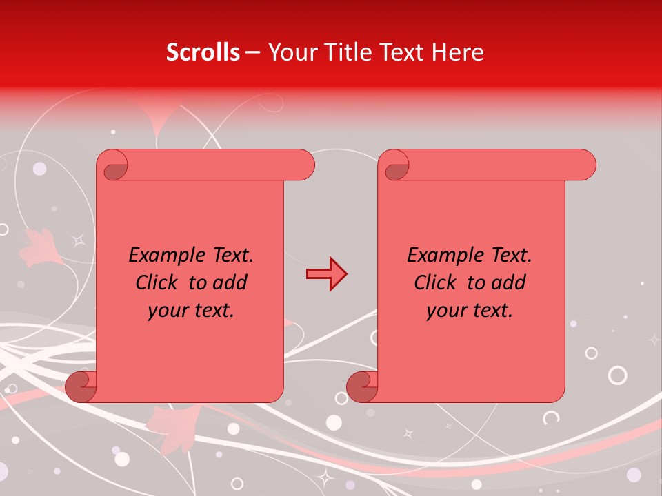 A Black And Red Background With Swirls And Leaves PowerPoint Template