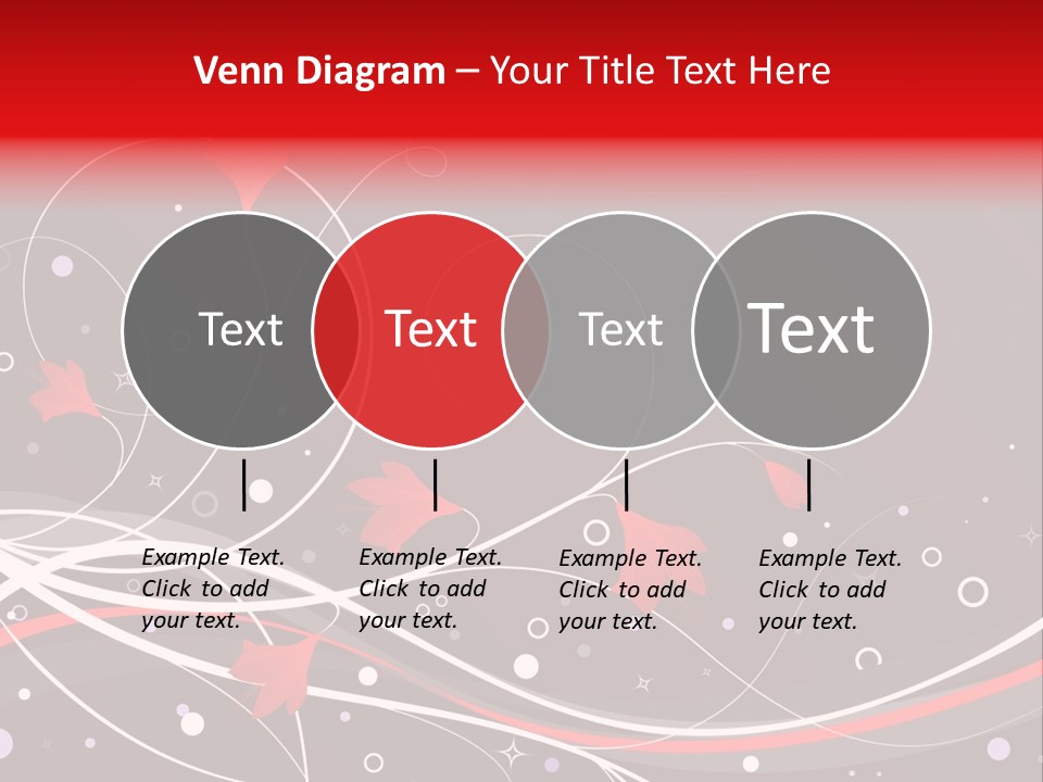 A Black And Red Background With Swirls And Leaves PowerPoint Template