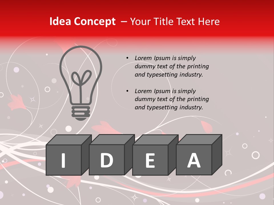 A Black And Red Background With Swirls And Leaves PowerPoint Template