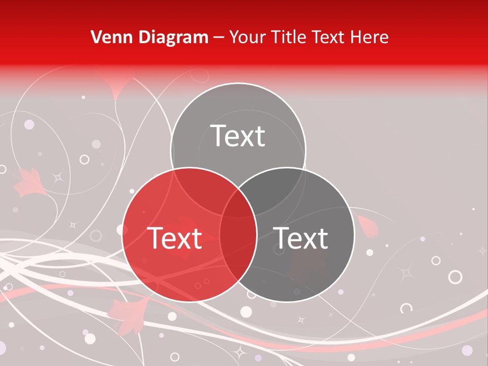 A Black And Red Background With Swirls And Leaves PowerPoint Template