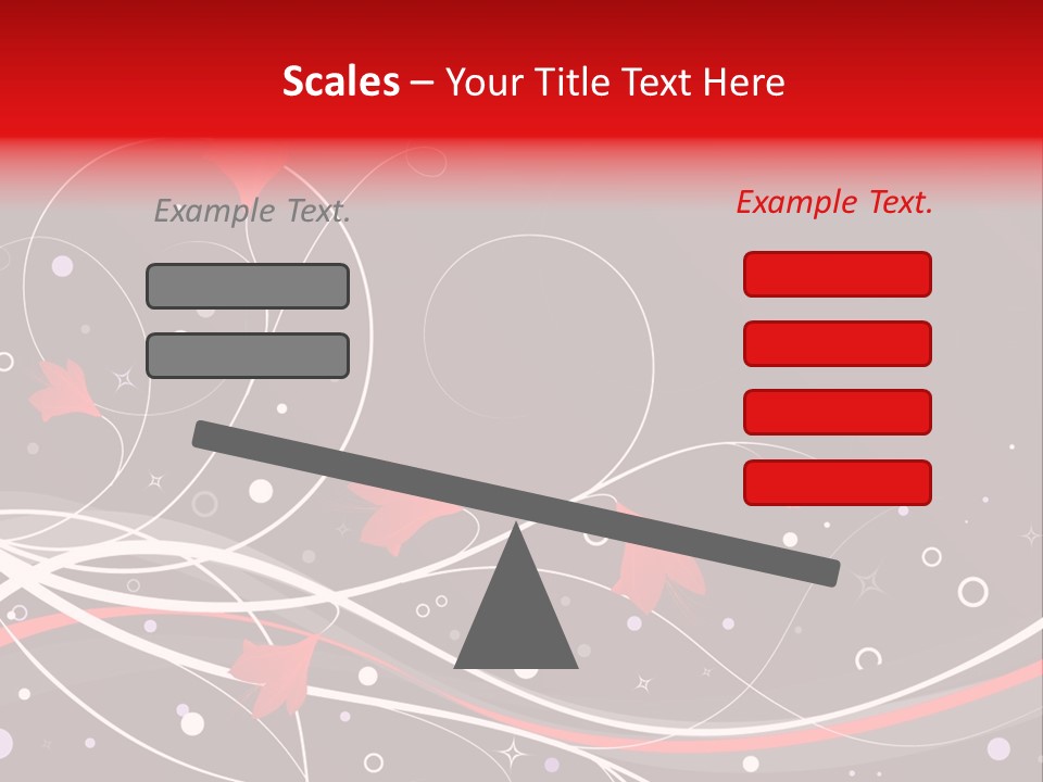 A Black And Red Background With Swirls And Leaves PowerPoint Template