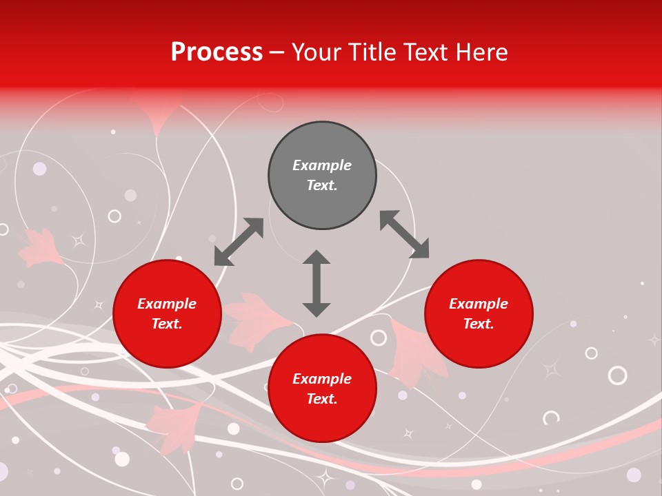 A Black And Red Background With Swirls And Leaves PowerPoint Template