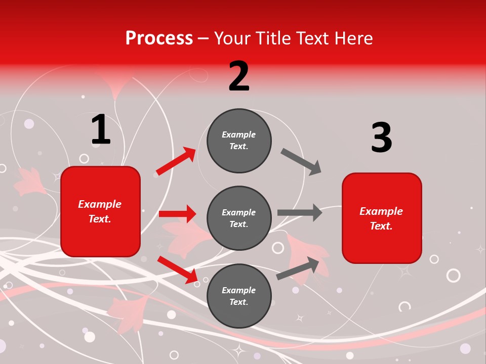 A Black And Red Background With Swirls And Leaves PowerPoint Template