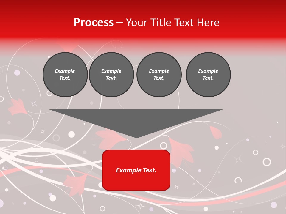 A Black And Red Background With Swirls And Leaves PowerPoint Template