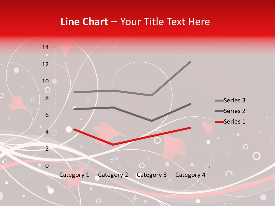 A Black And Red Background With Swirls And Leaves PowerPoint Template