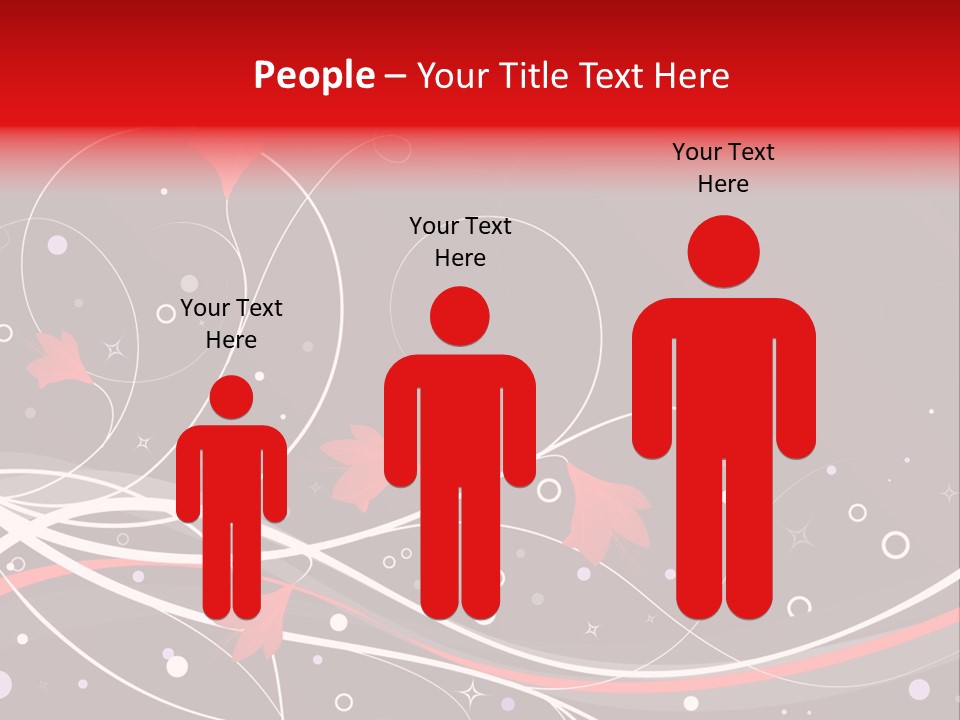 A Black And Red Background With Swirls And Leaves PowerPoint Template