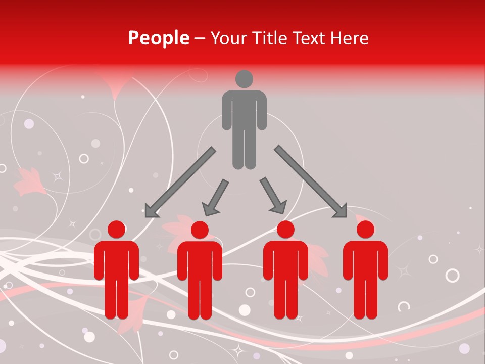 A Black And Red Background With Swirls And Leaves PowerPoint Template