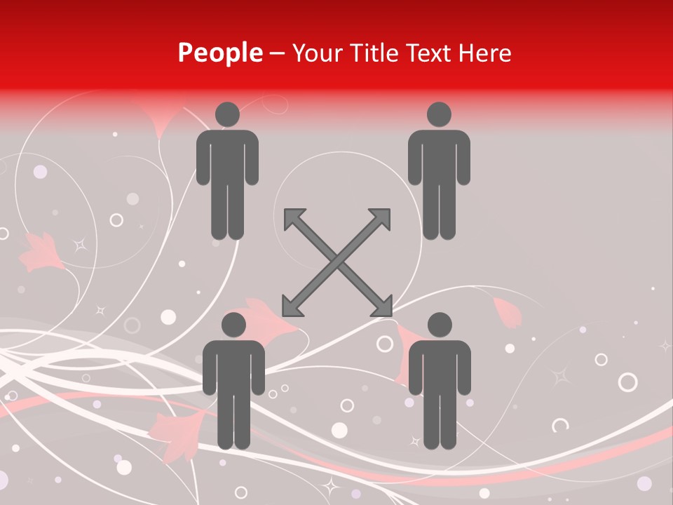 A Black And Red Background With Swirls And Leaves PowerPoint Template