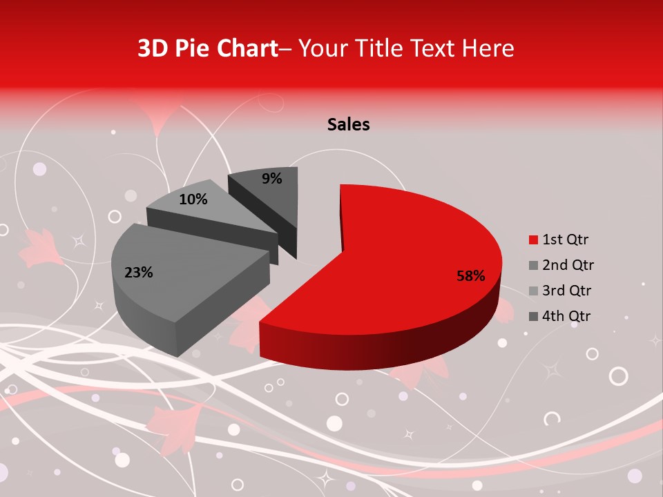 A Black And Red Background With Swirls And Leaves PowerPoint Template