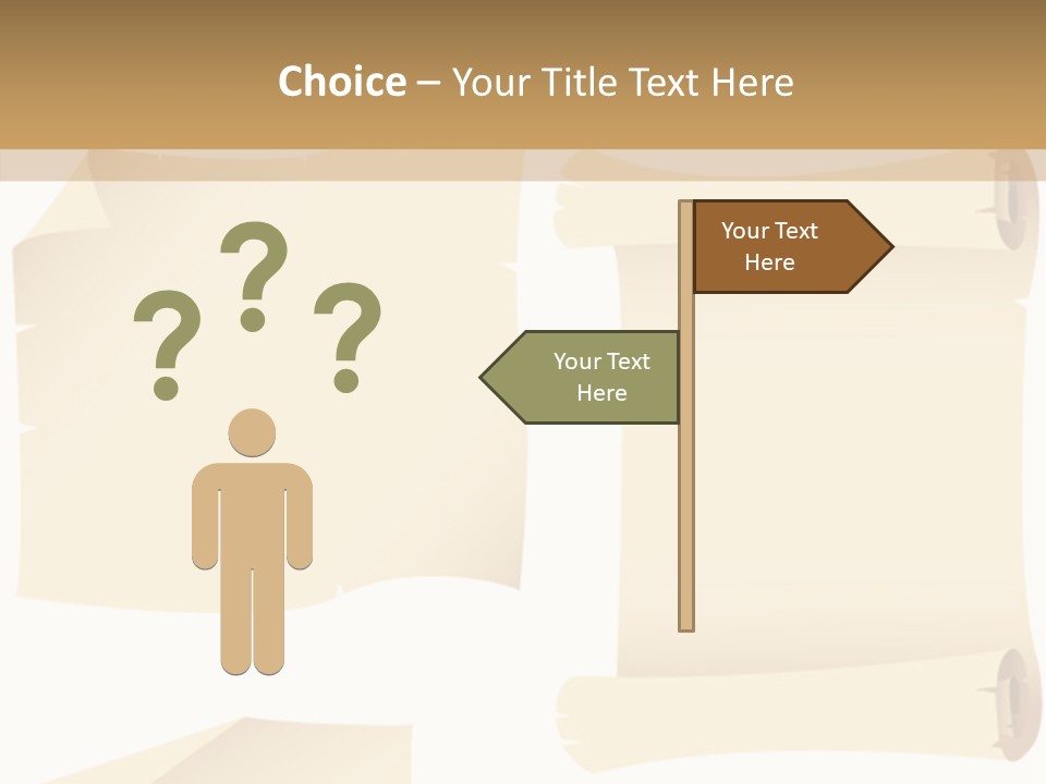 Curled Sign Folded PowerPoint Template