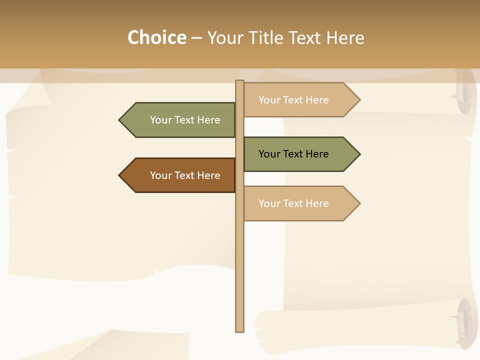 Curled Sign Folded PowerPoint Template