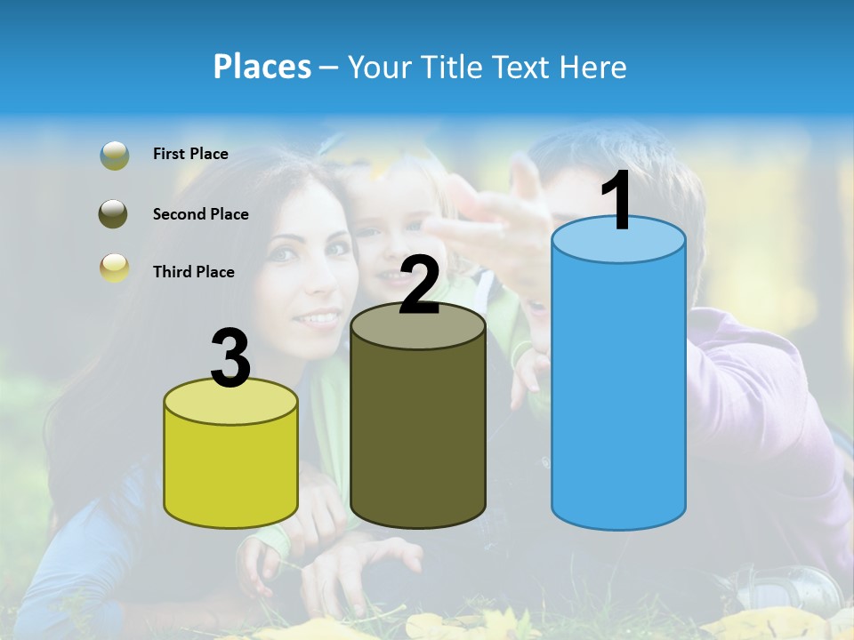 A Man And Woman Holding A Child In The Park PowerPoint Template