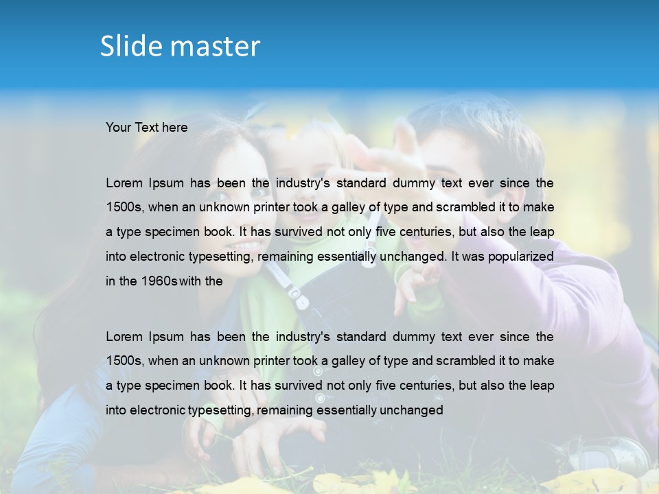 A Man And Woman Holding A Child In The Park PowerPoint Template