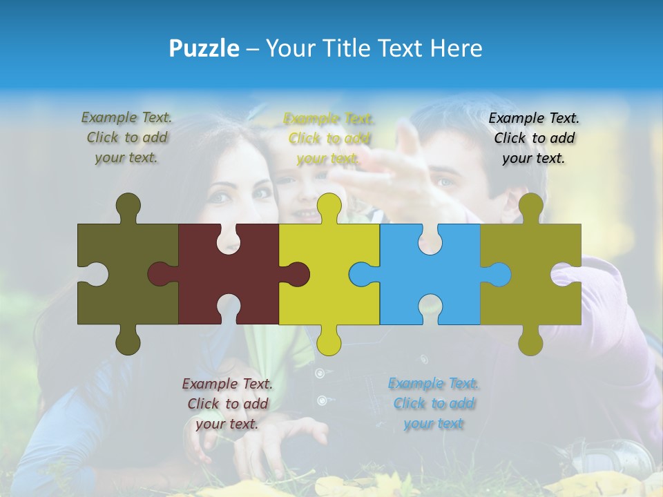 A Man And Woman Holding A Child In The Park PowerPoint Template