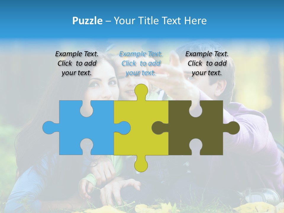 A Man And Woman Holding A Child In The Park PowerPoint Template