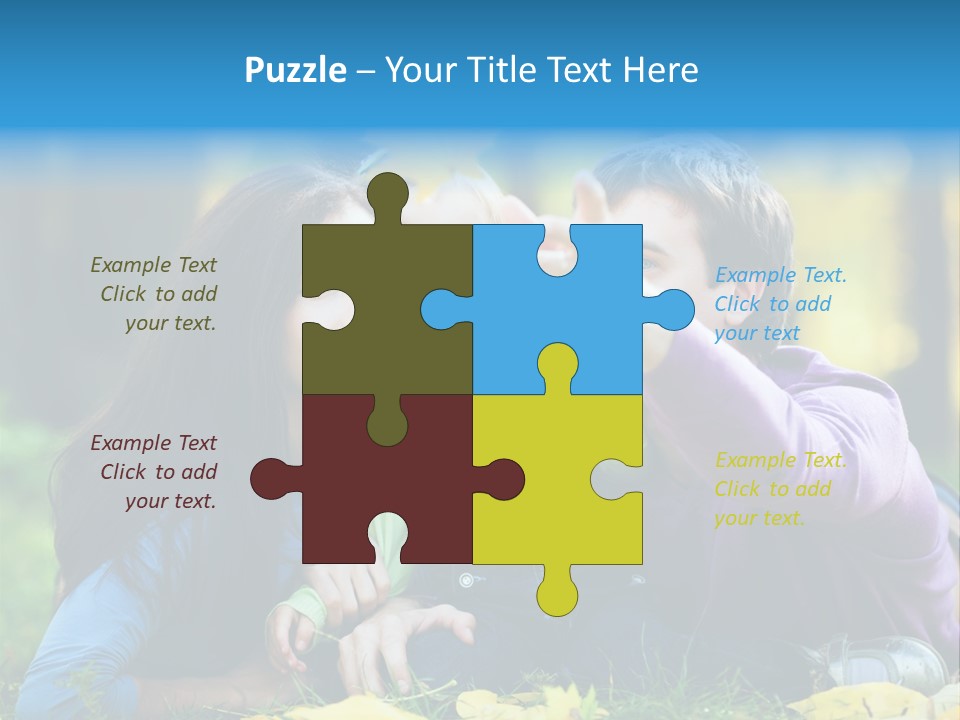 A Man And Woman Holding A Child In The Park PowerPoint Template