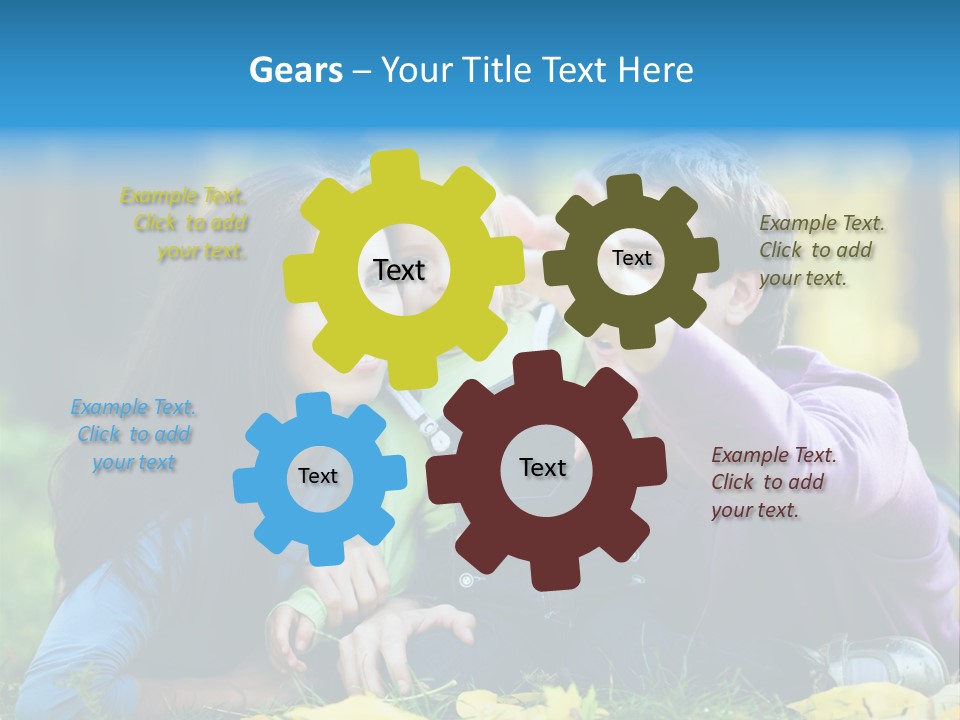 A Man And Woman Holding A Child In The Park PowerPoint Template