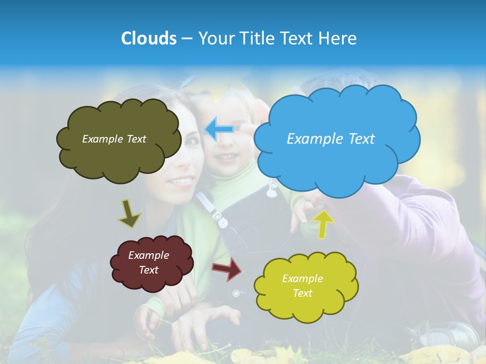 A Man And Woman Holding A Child In The Park PowerPoint Template