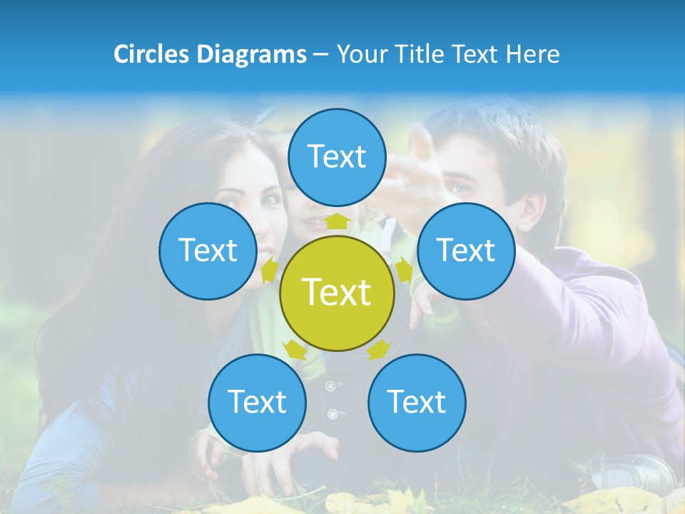 A Man And Woman Holding A Child In The Park PowerPoint Template