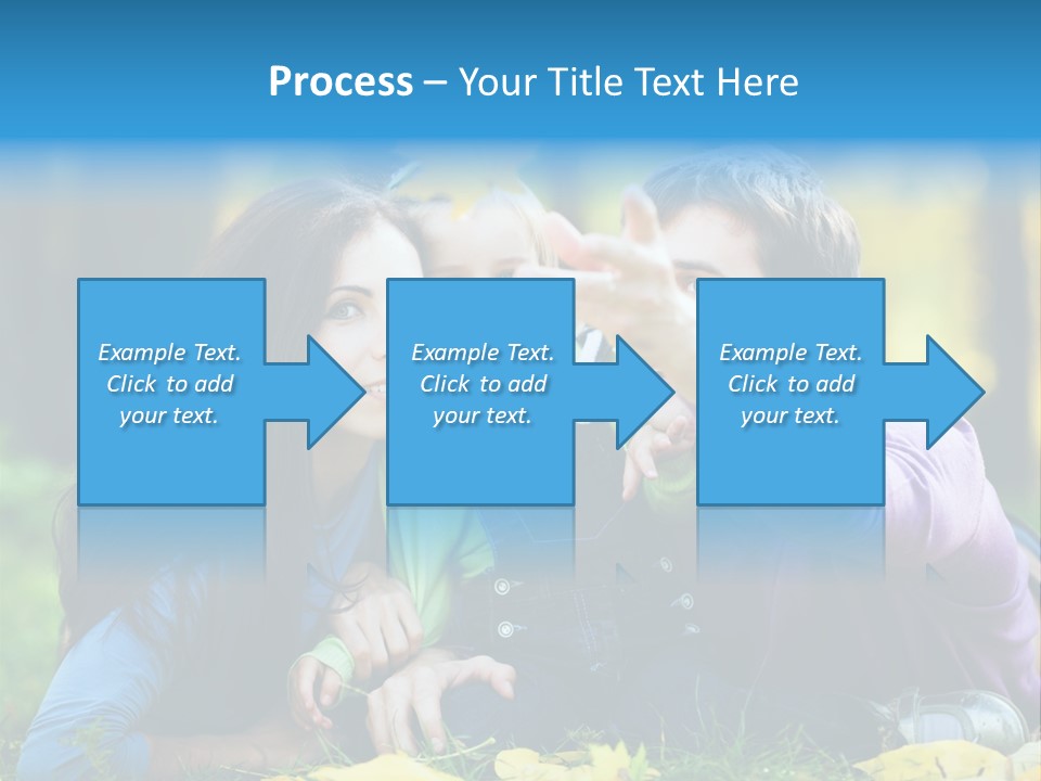 A Man And Woman Holding A Child In The Park PowerPoint Template