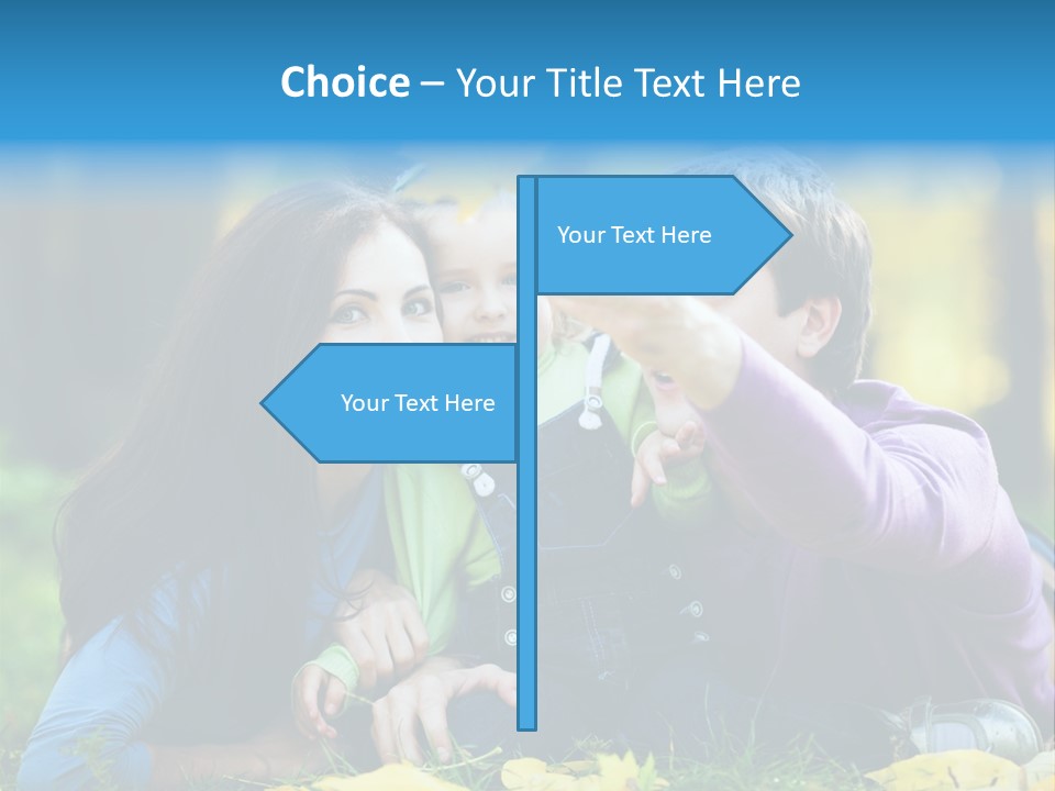 A Man And Woman Holding A Child In The Park PowerPoint Template