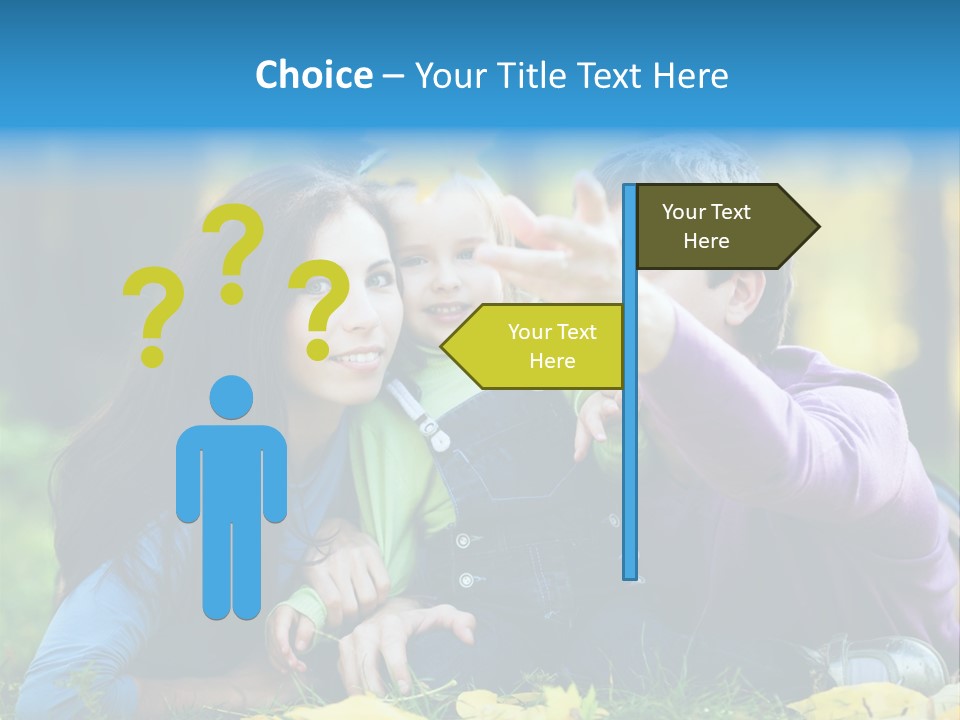 A Man And Woman Holding A Child In The Park PowerPoint Template