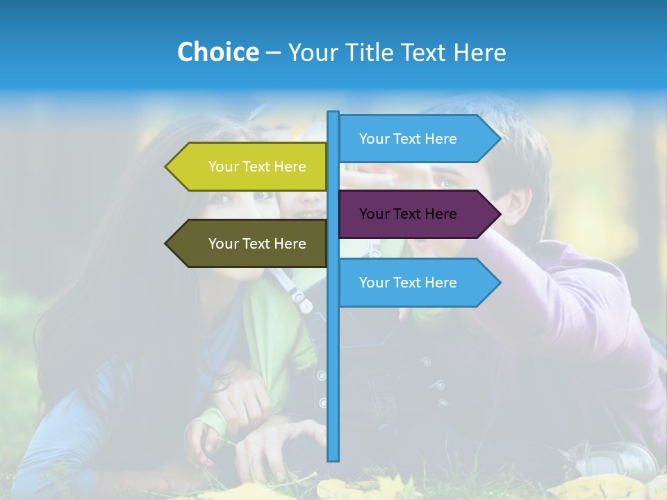 A Man And Woman Holding A Child In The Park PowerPoint Template