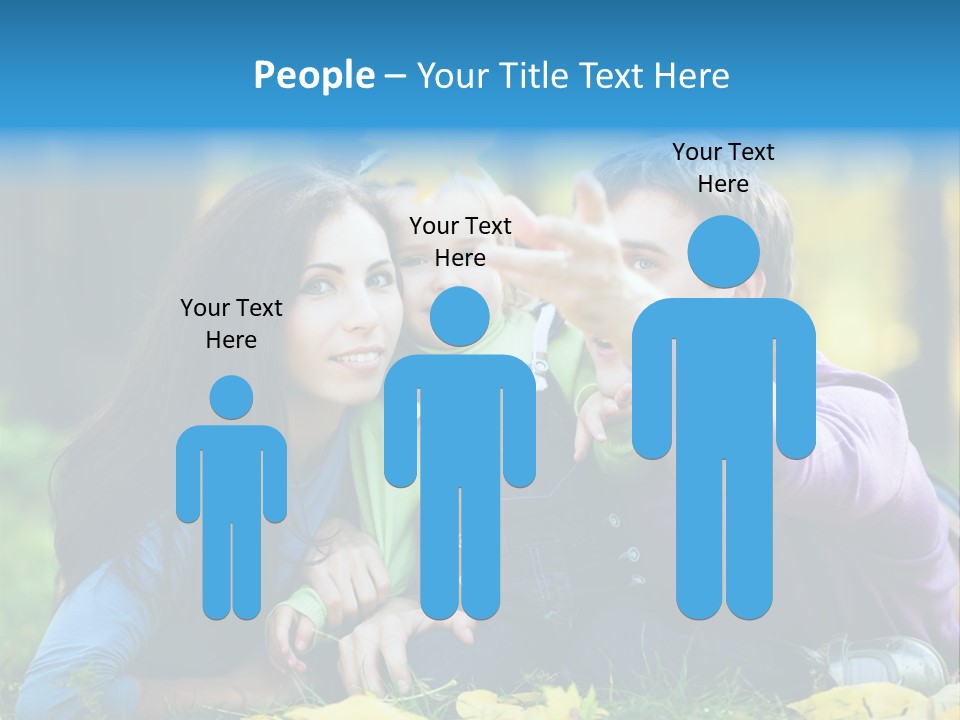 A Man And Woman Holding A Child In The Park PowerPoint Template