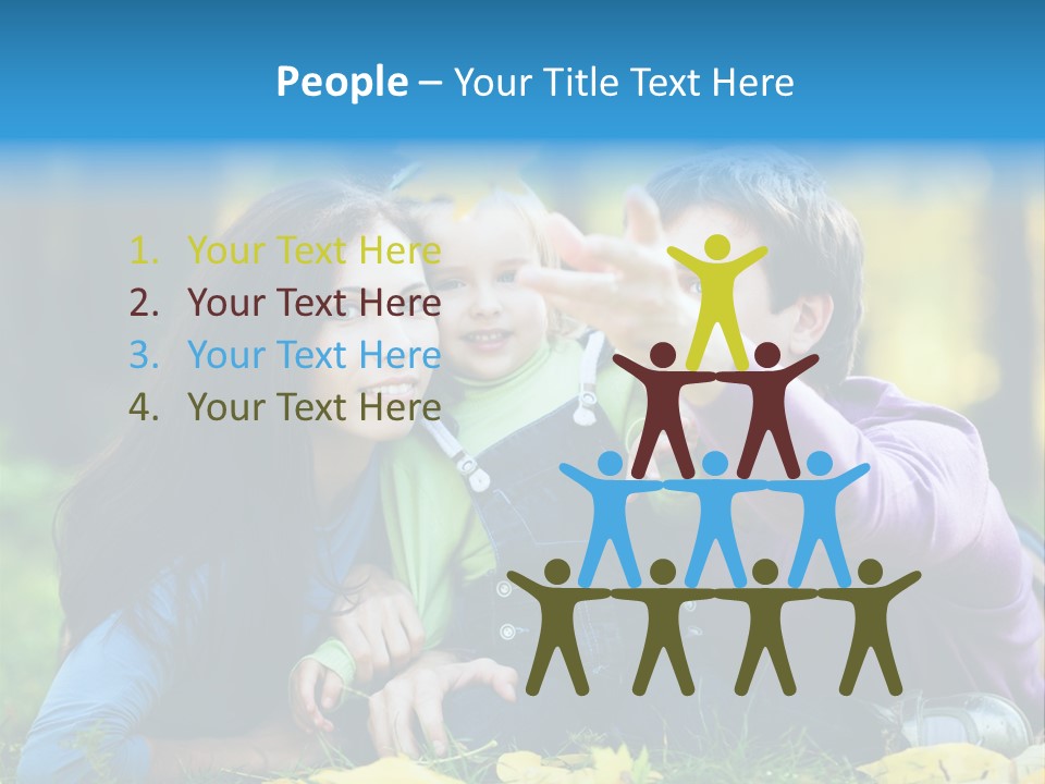 A Man And Woman Holding A Child In The Park PowerPoint Template