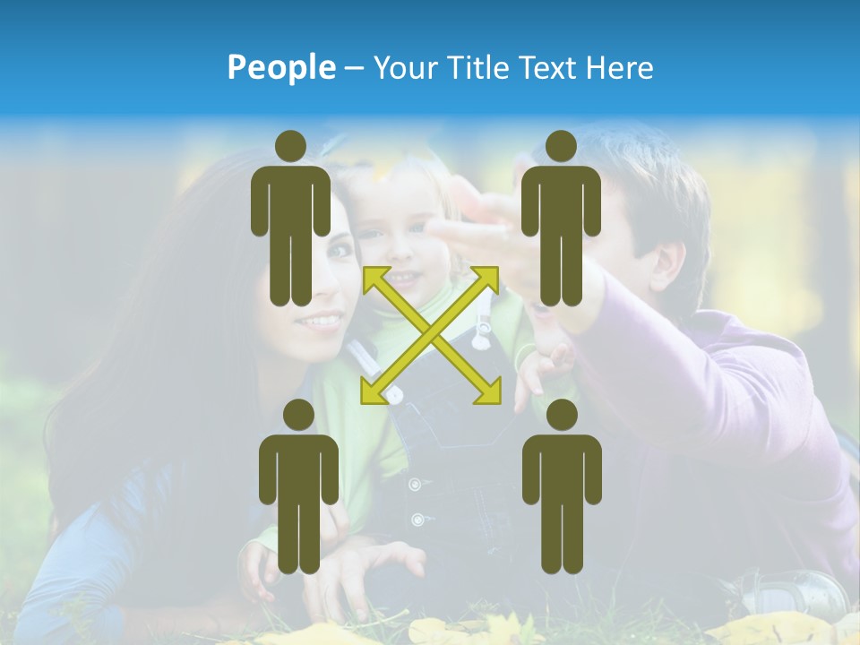 A Man And Woman Holding A Child In The Park PowerPoint Template