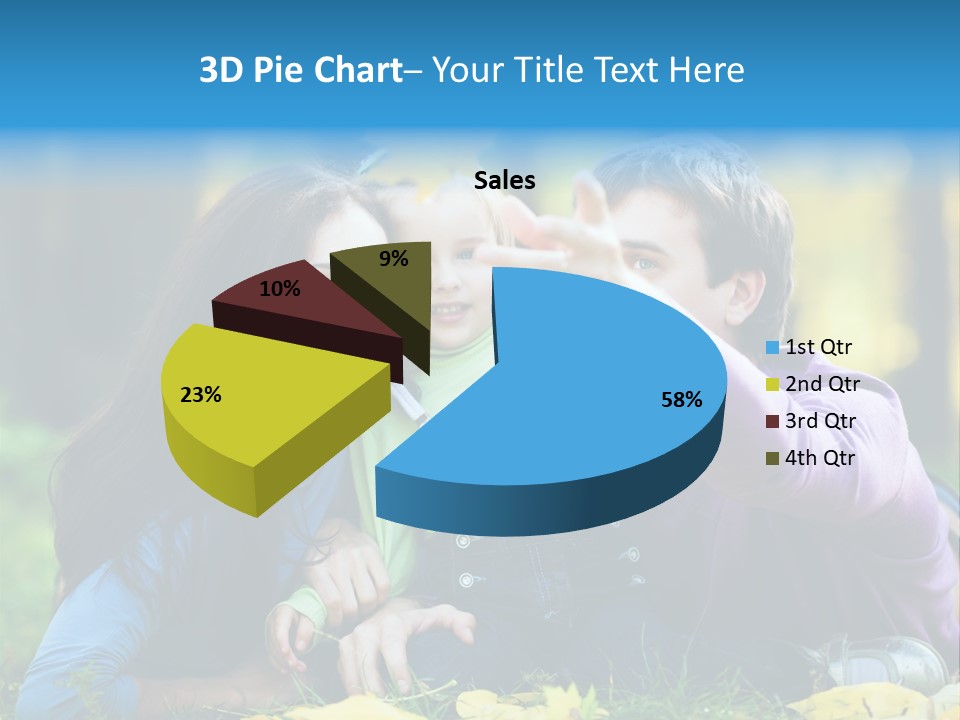 A Man And Woman Holding A Child In The Park PowerPoint Template